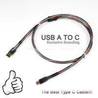 HiFi Sliver Plated USB Type A To C Audio Data Cable 5N DAC Amplifier PC Mobile NAS Very Conductors