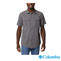 【Columbia 哥倫比亞 官方旗艦】男款-Newton Ridge超防潑短袖襯衫-深灰(UAE51270DY / 2023年春夏)