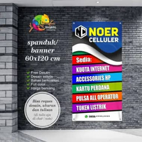 Spanduk, Banner Konter Pulsa 50x100