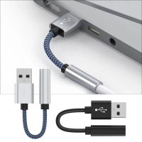 USB to 3.5mm Sound Cable for Phone USB to 3.5mm Headphone Stereo Cord Sound Card Auxiliary Cable Sig