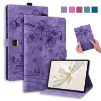 Case For Honor Pad 9 Tablet Cover 3D Embossed Flower Cat Wallet Tablet Coque For Honor Pad 9 12.1 inch Case Funda