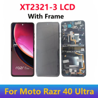 6.9" Original AMOLED For Motorola Moto Razr 40 Ultra LCD Touch Screen Digitizer For Moto Razr 40 Ultra XT2321-3 LCD With Frame