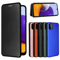For Samsung Galaxy A22 5G Case Carbon Fiber Flip Leather Case For Samsung A22 A 22 SamsungA22 GalaxyA22 4G Case Cover