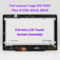 11.6" LCD Touch Screen Digitizer Assembly For Lenovo Yoga 310-11IAP Flex 4-1130 80U2 80U3 Martrix Display Replacement 1366x768