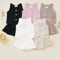 Stelan Arreta Jolene Set Baju Vest Rompi Rok Celana Anak Perempuan Korean Style Semiwool Usia 1-8 Ta