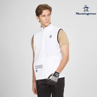 【Munsingwear】企鵝牌 男款白色立領機能刺繡印花修身薄背心 MGTL6501