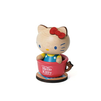 小禮堂 Hello Kitty 木製彈簧搖頭公仔 茶杯款 (質感木製傢飾)