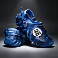 crocs Corrugated tank-style clogs BAPE Collaborative camouflage EVA Height-increasing dad sandals fo