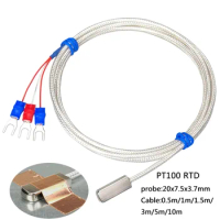Stainless Steel PT100\K Pasted Type Surface Measurement patch temperature Sensor 1-20m Shielded Cable 3 Wire thermal resistance