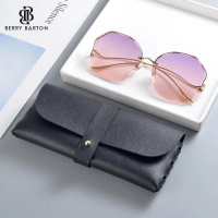 Tempat Kacamata Dompet Hardcase Pouch Berrybarton Bahan Leather Pasti Promo
