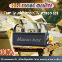Portable BoomBox Wireless Bocinas Bluetooth Home KTV Set Home Karaoke Wireless MIC High Volume Subwoofer Speaker System TWS/RGB