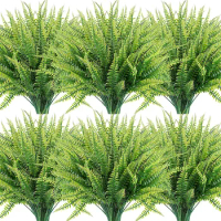 Artificial Fake Grass Plants Flowers Faux Plastic Wheat Green Grass Outdoor UV Resistant Greenery Shrubs Plant for Outdoor Plant
