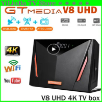 GTMEDIA V8 UHD TV Set-top Box 4K TV Decoder Satellite Receiver DVB-S2/S2X DVB-T2 DVB-C BISS+ PowerVu Key With 2.4G WIFI Upgrade