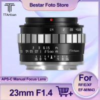 TTArtisan 23mm F1.4 APS-C Manual Focus Lens for Sony E-Mount/Fuji X-Mount/Canon EOS-M/M43-Mount Camera A5000 A5100 A6000 A6100