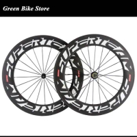 Superteam Road Bike Carbon Wheels, 700C, 88mm Clincher, 23mm Width, Bicycle Wheelset