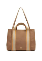 Bimba Y Lola Large Chihuahua striped tote bag brown