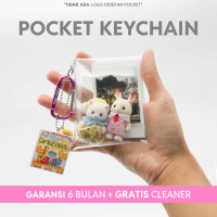 PekoPeko Pocket | Clear PVC Multi Case Pouch + Carabiner | Mini Transparent Bag Charm | Display Keyc