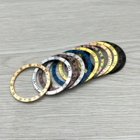 38mm*31.6mm Flat Copper Watch Bezel Insert Rings Fits Seiko SKX007 SKX009 SKX011 SRPD Watch Cases NH35 NH36 Movement Watch Parts