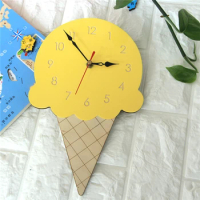 48pcs/lot Creative Home Wall Clock Modern Decoration Ice-cream Wall Clock Silent Hanging Wall Watch Bedroom clock Child's favor
