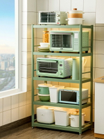 廚房置物架落地多層收納架家用不銹鋼放鍋烤箱微波爐架子儲物櫥柜
