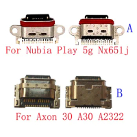 2Pcs USB Charger Dock Port Connector Charging Plug Jack Type C Contact Socket For ZTE Axon 30 A30 A2322 Nubia Play 5G NX651j