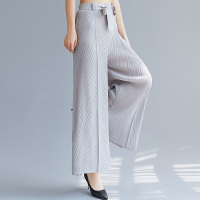 Women Pleated Wide Leg Pants Slimming Versatile Stretchy Trousers Plus Size Hides Thick Hips & Thigh