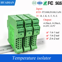 PT100 PT1000 RTD thermal resistance temperature signal input converter current voltage 4-20ma 0-10v output signal isolator