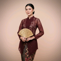 Kebaya Janggan Modern Brukat tile Outer Baju Kondangan Wisuda Lamaran Pesta