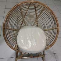 kursi bulat rotan, kursi keong rotan L