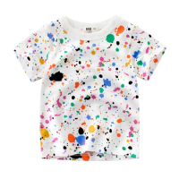 Summer Baby Boys T-shirts Fashion Paintings Pure Cotton T-shirt Toddle Kids Tops 2-8 Yrs Infant Children Girls T shirts