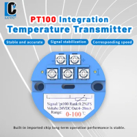 PT100 DC24V temperature transmitter sensor module 4-20mA 0-10V output