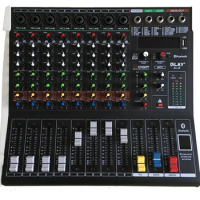 AL8 8 channel usb audio mixer console for Stage performance wedding meeting dj karaoke processor with sound audio mixer