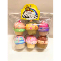 squishy squishie gantungan kunci sekuishi skuisi cup cake mini cupcake kecil imut slow soft isi 6pcs