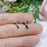 [AN20] anting Huruf A-T Permata Zircon Stud Xuping Diamond anting Huruf Q