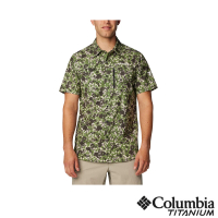 【Columbia 哥倫比亞 官方旗艦】男款-鈦 Summit Valley™超防曬UPF50快排短袖襯衫-綠色(UAE51610GR/IS)
