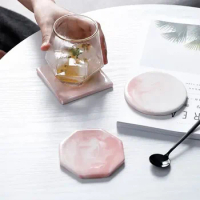 Creative Marble Ceramic Coaster Drink Coffee Cup Mat Tea Pad Dining Table Placemats Table Blue Pink Grey Chic Decoration