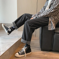 Celana Jeans Pria Oversize Celana Panjang Pria Dewasa  Kulot Casual Hitam Straight Jeans Jumbo Celan