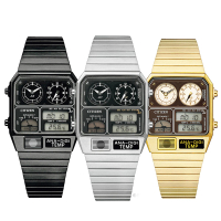 【CITIZEN 星辰】80年代 CITIZEN ANA-DIGI TEMP 日本限量古典電子錶-銀(JG2101-78E)