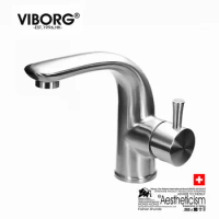 VIBORG Deluxe Solid SUS304 Stainless Steel Cast Lead-free Bathroom Vanity Sink Lavatory Basin Sink Mixer Tap Faucet