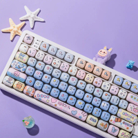 Dollhouse Cute Thai Keycaps Pink Blue and Yellow Dollhouse Style 125 Keys MOG  PBT Personalized Aula