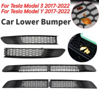 Car Lower Bumper for Tesla Model 3 Model Y 2017-2022 Anti Insect Net Radiator Protective Mesh Grill Panel Vent Grille Cover Net
