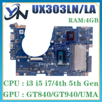 UX303LNB Mainboard For ASUS UX303LN UX303LA UX303LB U303L RX303L BX303L Laptop Motherboard I3 I5 I7 4th/5th 4G-RAM UMA/PM
