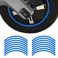 16Pcs Wheel Hub Steel Ring Car Reflective Sticker Wheel Stripe Decal Tires Motorcycle Accessories for Motorcycle Car Bicycle
