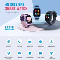 4G Kids Smart Watch WIFI GPS AGPS Tracker SOS HD Video Call Touch Screen IP67 Waterproof For Boy Girl Gift Kids' Smartwatch LT31