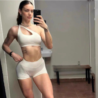 Dfyne ชุดชั้นในไหล่เฉียง ! ไม่มีมาตรฐาน impact สปอร์ตบราพิลาทิสโชว์หน้าอกหลังสวยเสื้อกั๊กโยคะ 1615