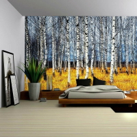 東柏 ins森林系墻面裝飾布掛毯 北歐臥室布置墻壁毯掛布背景布