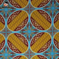 Batik Keris Bahan Potongan Keris Ceplok Bujangga 2 Meter Kuning Maroon