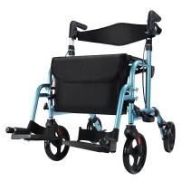 老人走路助行器骨折多功能輔助行走器帶輪可推練步四輪康復助行車