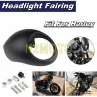 Matte Black Headlight Fairing Mask Front Cowl Fork Mount For Harley Sportster Dyna FX XL1200 XL883 Motorcycle Headlight Mask