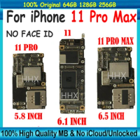 For iPhone 11 Pro Max 64gb/256gb Original Unlocked Motherboard Cleaned iCloud Mainboard For iPhone 11/ 11 Pro NO ID LL/A Version